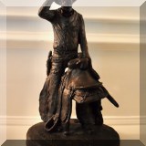 A08. Michael Garman Productions bronzetone ”Drifter” statue. 11”h - $48